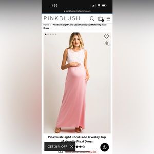 Pink Maternity Maxi Dress